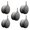 Service Caster 4'' Gray Heavy Duty Floor Safe Twin Wheel Caster 7/16 Grip Ring Stem, 5PK SCC-GR02S100-TPR-GRY-716176-5 - alternate 1